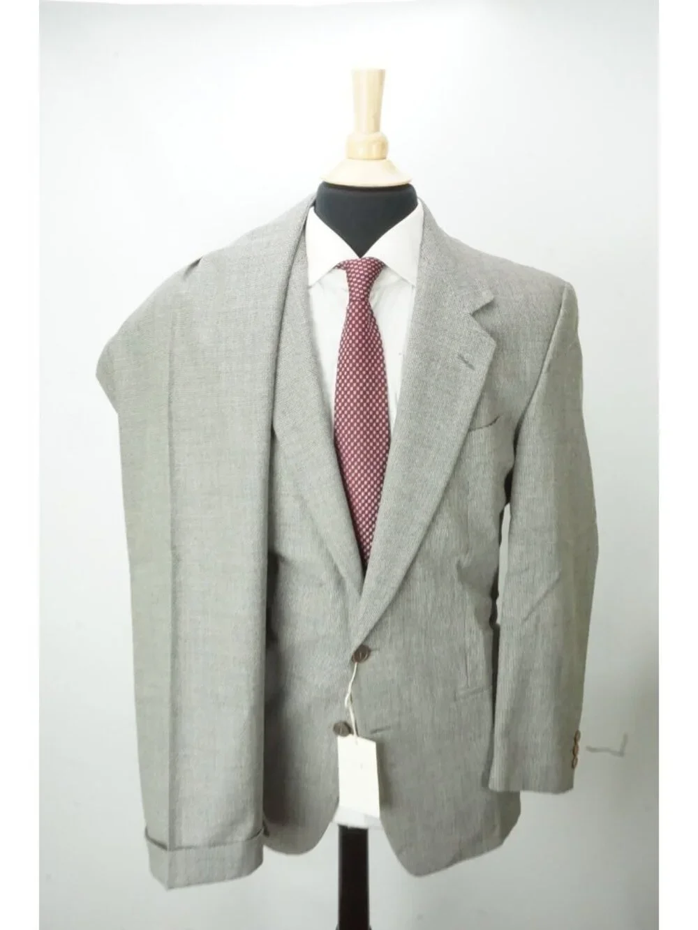 Ermenegildo Zegna Gray Black Tweedy Wool 2 Pc Suit Jacket Pants Sz 42R US NEW